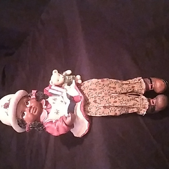 Collectable African America CB Brand Figurine with Book & Teddy Bear (B3) - Picture 8 of 9